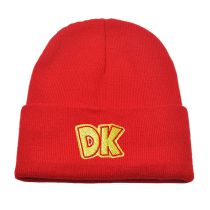 Fashion Red Acrylic Knitted Letter Embroidered Beanie