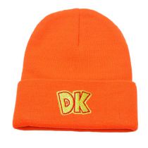 Fashion Orange Acrylic Knitted Letter Embroidered Beanie
