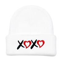 Fashion White Acrylic Knitted Embroidered Beanie