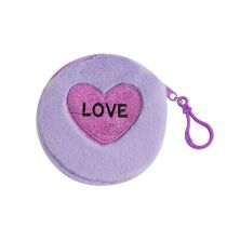 Fashion Purple Plush Love Round Coin Purse