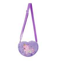 Fashion Purple Plush Printed Love Crossbody Bag