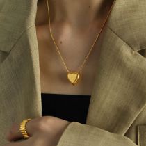 Fashion Small Gold 44+5cm Titanium Steel Love Necklace