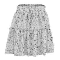Fashion White Polyester Printed Layered Skirt