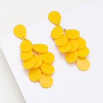 Fashion Yellow Acrylic Drop Earrings