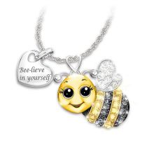 Fashion Little Bee Alloy Diamond Bee Necklace