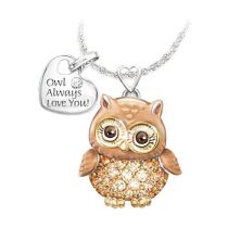 Fashion Owl Alloy Diamond Owl Necklace