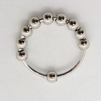 Fashion Silver (stainless Steel Material) Stainless Steel Rotatable Ball Ring