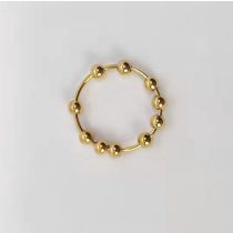 Fashion Gold (stainless Steel Material) Stainless Steel Rotatable Ball Ring