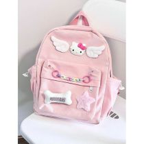 Fashion Pink Polyester Large Capacity Backpack