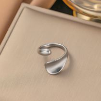 Fashion Silver Titanium Steel Special-shaped Open Ring