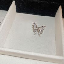 Fashion Ear Clip-silver (right) Metal Inlaid Zirconium Butterfly Ear Cuff (single)