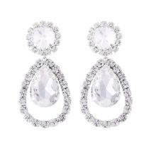 Fashion Silver Alloy Diamond Drop Earrings