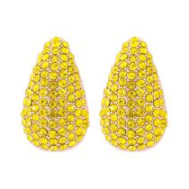 Fashion Yellow Alloy Diamond Drop Earrings