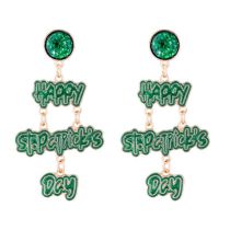 Fashion Green Alloy Geometric Letter Earrings