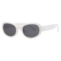 Fashion Solid White Gray Flakes Rice Stud Oval Sunglasses