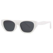 Fashion Solid White Gray Flakes Polygonal Cat Eye Sunglasses