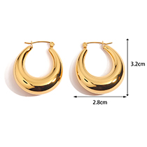 Fashion 9# Stainless Steel Geometric Oval Earrings