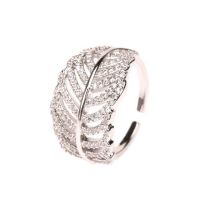 Fashion Silver Gold-plated Copper Leaf Ring