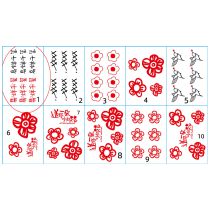 Fashion 10 No. 1 Pictures Small Red Flower Printed Tattoo Sticker