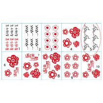 Fashion 10 No. 5 Pictures Small Red Flower Printed Tattoo Sticker