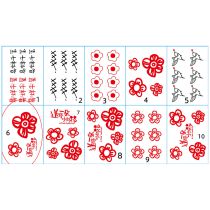 Fashion 10 No. 6 Pictures Small Red Flower Printed Tattoo Sticker