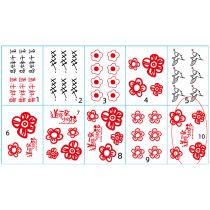 Fashion 10 Number Ten Pictures Small Red Flower Printed Tattoo Sticker