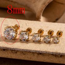 Fashion Gold 8mm-zircon (single) Metal Diamond-encrusted Geometric Piercing Snail (single)