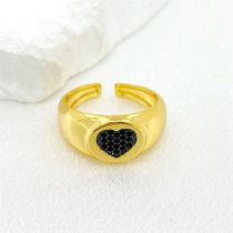 Fashion Gold Gold-plated Copper And Diamond Love Open Ring