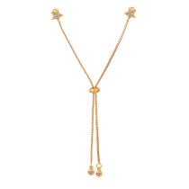 Fashion Golden 2 Copper Inlaid Zircon Five-pointed Star Pendant Tassel Accessories