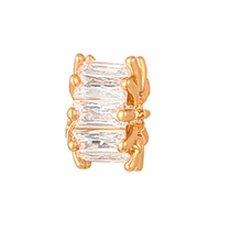 Fashion Gold+white Copper Inlaid Zircon Irregular Accessories