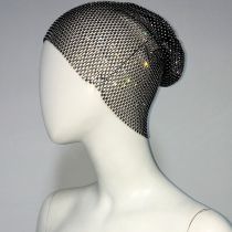 Fashion Style 2 Black Fishnet Rhinestone Braided Hair Hat