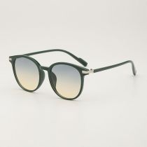 Fashion Green Frame With Blue On Top And Yellow On Bottom Ac Round Frame Sunglasses