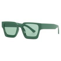 Fashion Green Frame Green Film Pc Square Large Frame Sunglasses