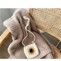 Fashion Small Finished Product Bag Wool Crochet Sunflower Crossbody Bag