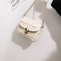 Fashion Off-white [finished Product] Wool Braid Lock Crossbody Bag