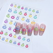 Fashion Mouth Monster Embossed Sticker Big Mouth Monster Embossed Nail Art Sticker