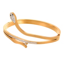 Fashion Gold Titanium Steel Zirconium Snake Bracelet