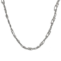 Fashion Silver Titanium Steel Multi-strand Twist Bead Necklace