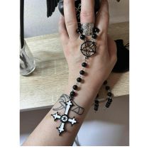 Fashion Red Alloy Cross Pentagram Necklace