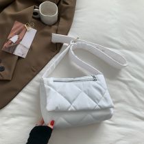 Fashion White Cotton Diamond Large Capacity Crossbody Bag