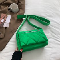 Fashion Green Cotton Diamond Large Capacity Crossbody Bag