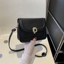 Fashion Black Pu Flap Crossbody Bag