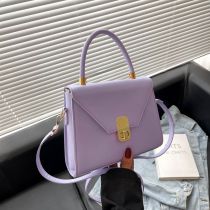 Fashion Purple Pu Flap Crossbody Bag