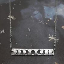 Fashion Silver Alloy Hollow Moon Necklace