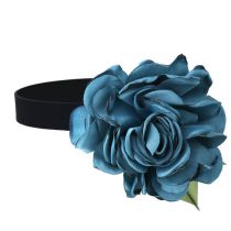 Fashion Hole Blue Fabric Flower Necklace