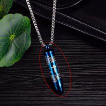Fashion Blue Pendant Titanium Steel Cross Bullet Pendant