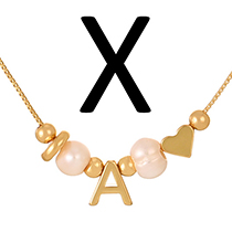 Fashion X Copper Love Pearl 26 Letter Pendant Beaded Necklace