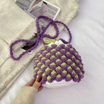 Fashion Purple Woolen Knitted Strawberry Crossbody Bag