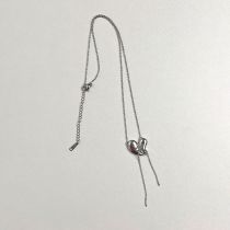 Fashion Silver Irregular Strap Love Necklace