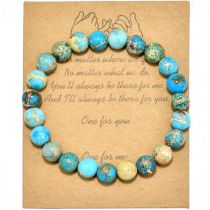 Fashion Blue Sea Grain Stone Beaded Bracelet For Men